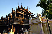 Myanmar - Mandalay, Shwe In Bin Kyaung a wonderful example of the Burmese unique teak architecture and wood-carving art. 